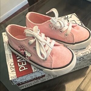 Peanuts Pink Sneakers with White Laces